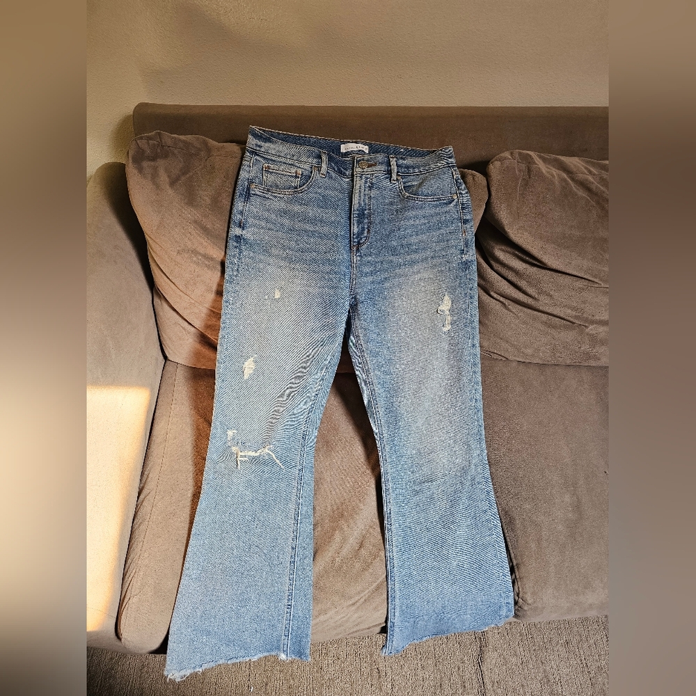 LOFT high waist crop flare jean Sz 30/10
